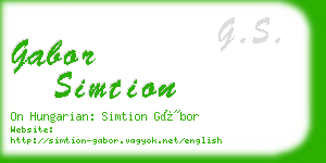 gabor simtion business card